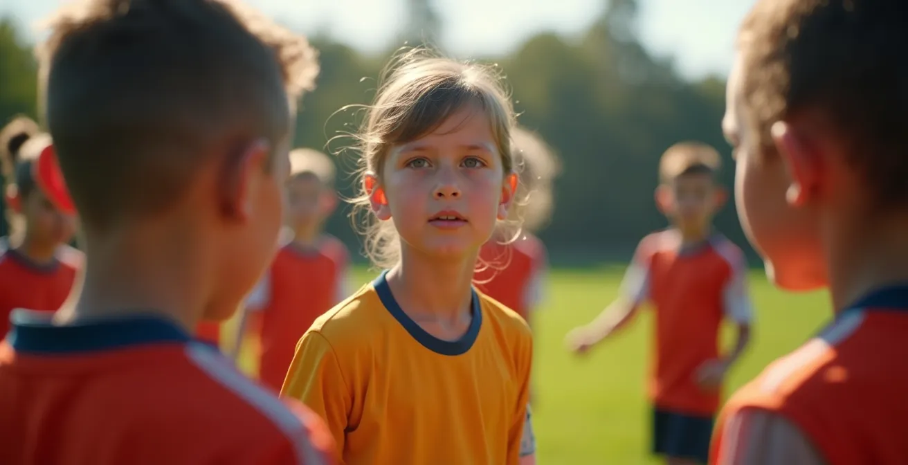 Children playing a rondo passing drill in a circle formation on a grass pitch
